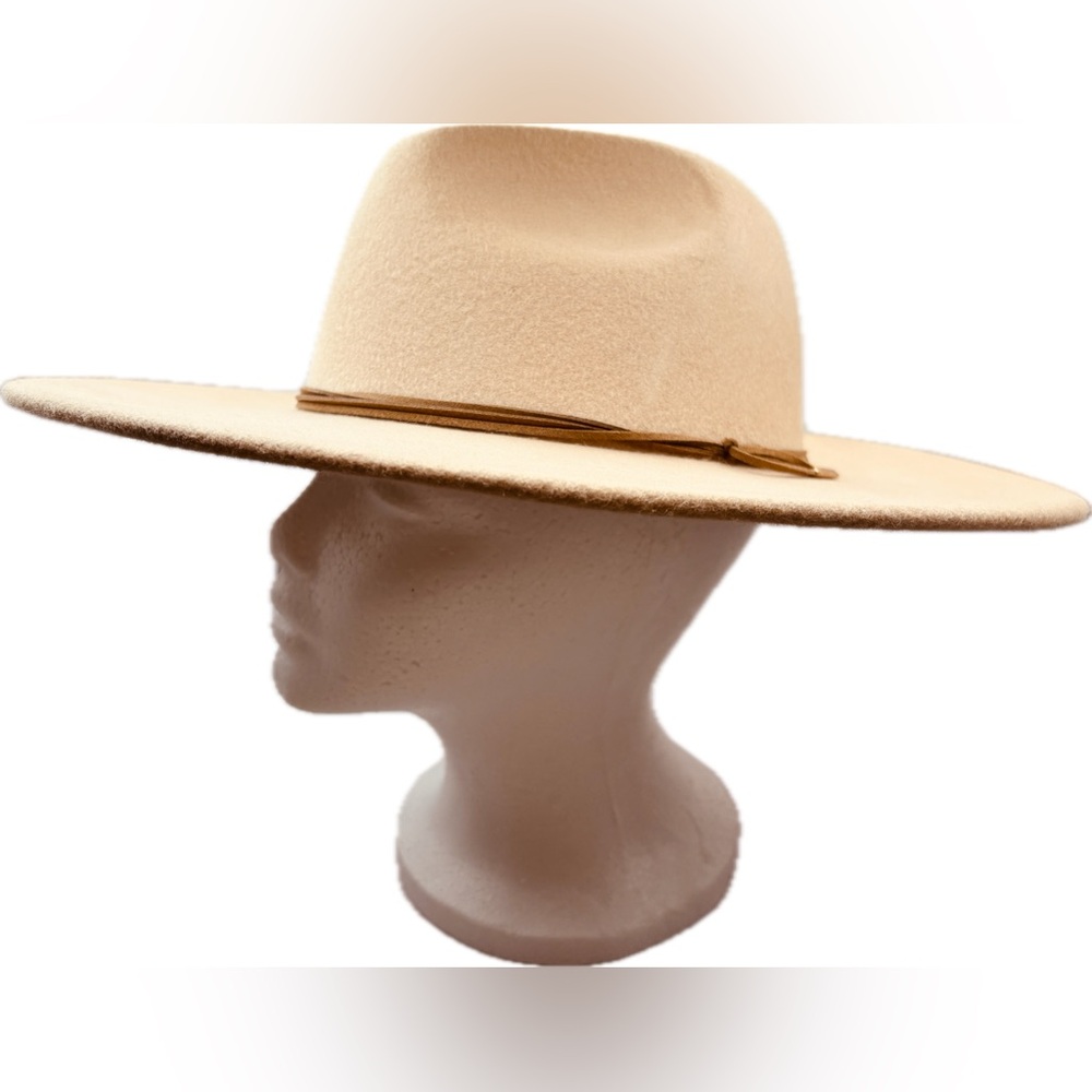 Super Cool Camel-colored Structured Wool Felt Hat